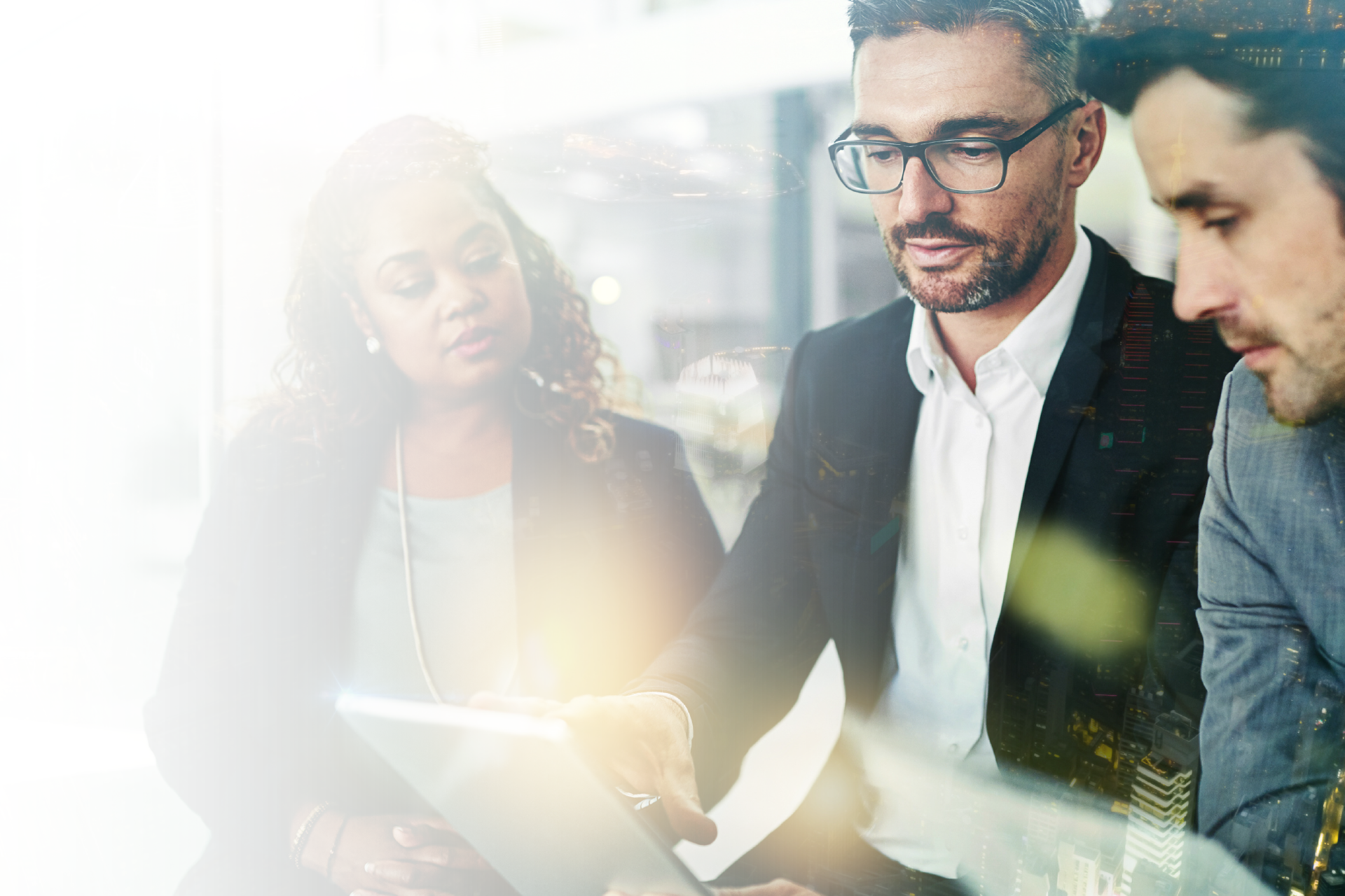 Business professionals collaborating